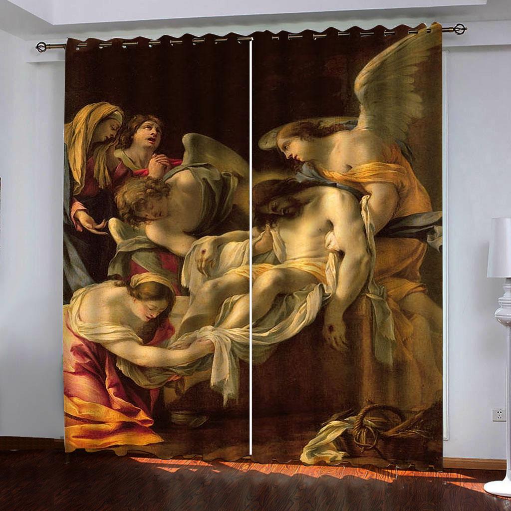 

European Classical Luxurious Gold Lightweight Darkening Window Panel Blinds Drapes for KidsBedroom Living Room Kitchen Door Home Decor 2Pieces W50 X H130(CM)X2&Grommet Top