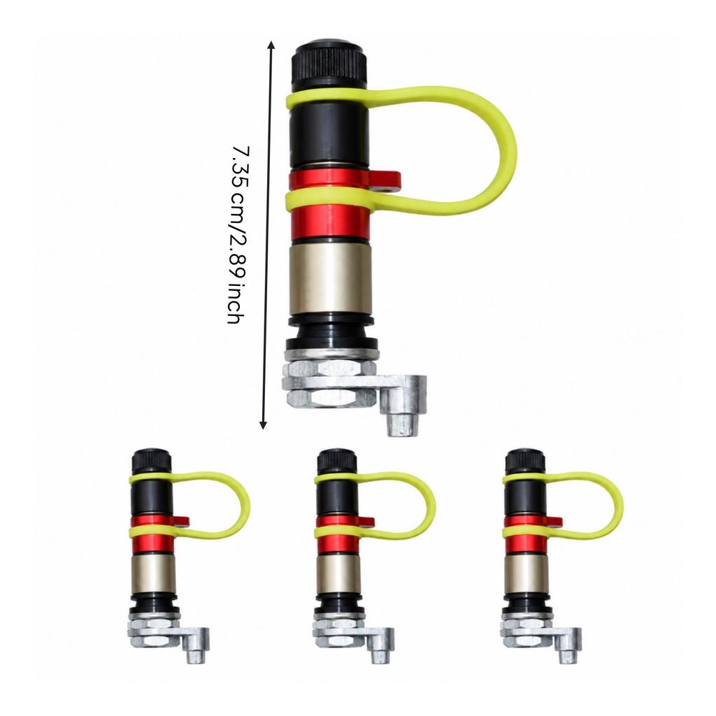 4 Pieces Rapid-Release Tire Deflation Pressure Control Device Tethered Cap