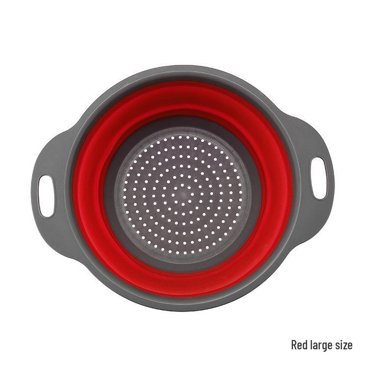 

Складная силиконовая корзина для слива и дуршлаг: Выдвижной кухонный инструмент для мытья овощей и фруктов