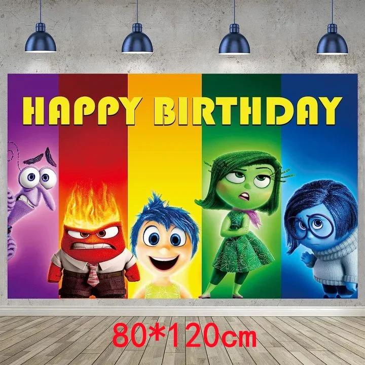 Inside Out 2 Decorațiuni Petrecere de Ziua de Naștere Temă Desen Animat Kit Veselă Baloane Bucurie Tristețe Accesorii Copii Băiat Fată Cadou Jucării