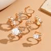 European and American fashion camellia flower ring set niche light luxury high-end sense diamond-encrusted love butterfly ring woman