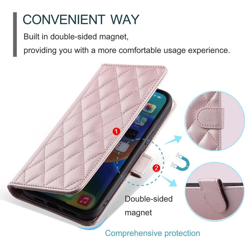 Schachbrett-Leder-Handyhülle für Xiaomi Mi 15 Ultra 14T 13T 11T 12T Poco X7 M6 F5 X6 X5 X3 Pro 5G M5S Kartenetui Klapphülle