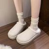 Mode 2025 Neue Winter-Schneestiefel Samt und Verdickte Warme Baumwollschuhe Draußen Tragen Rutschfest Verschleißfest Umwickelter Kopf Halbschlepp