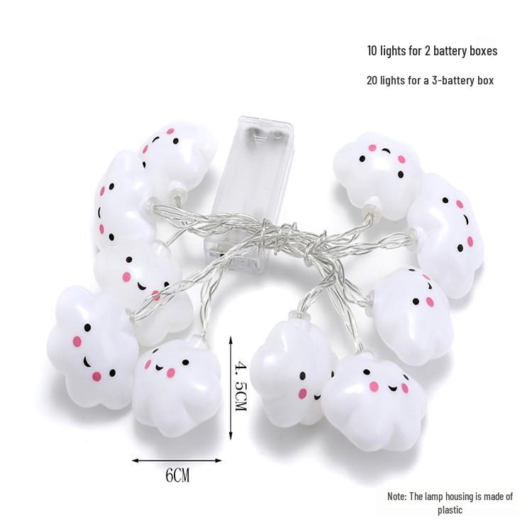 Cloud Star Moon LED String Lights: Battery-Operated Decorative Lights for Valentine's Day & Parties