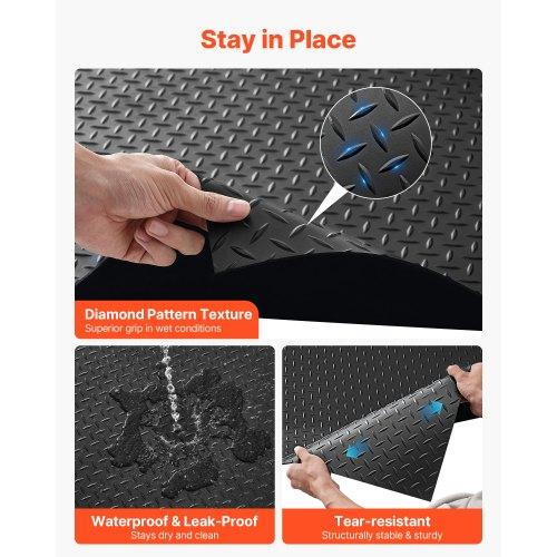 VEVOR Garage Floor Roll, 1.22 x 7.62 m Garage Flooring Mat, 3 mm Thickened Rubber Diamond Plate Floor Protector Mat, Non-Slip, Wear-resist Waterproof