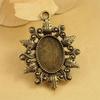 10Pcs 2 Colors Oval Flower Style Cameo Cabochon Base Setting Jewelry Findings Inner Size 13X18Mm