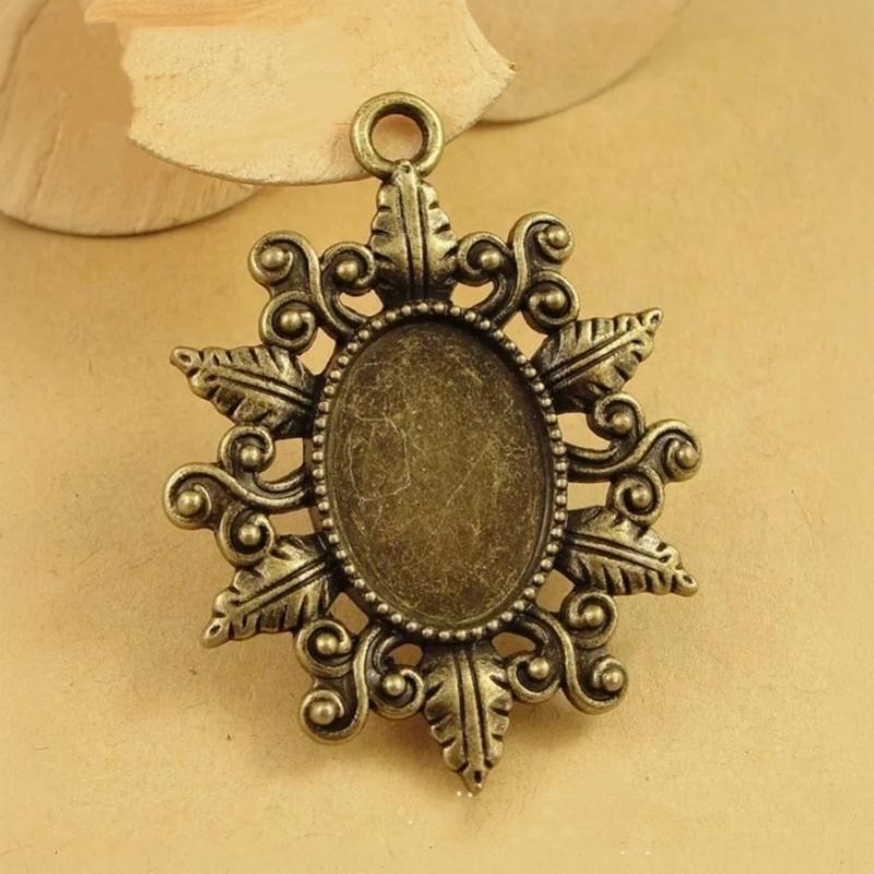 10Pcs 2 Colors Oval Flower Style Cameo Cabochon Base Setting Jewelry Findings Inner Size 13X18Mm