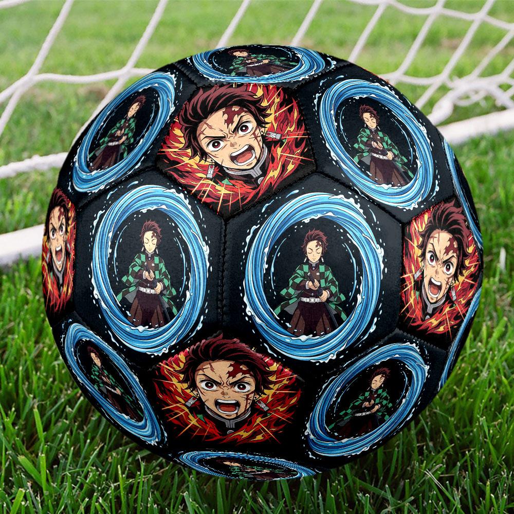 1pc Demon Slayer Kimetsu No Yaiba Soccer Ball Size 5 Indoor Soccer Ball Fashion Colorful Backyard Game - Great For Sports Fans Gift HE29