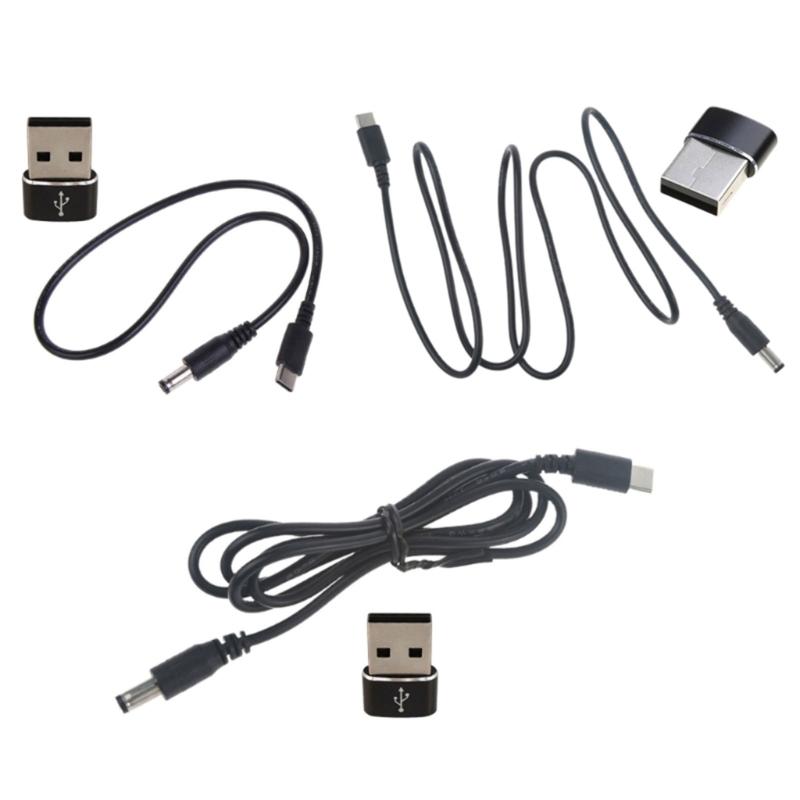 USB Type C to DC5.5x2.1mm Power Cable for Routers, Cameras Fans USB 5V9V12V1.5A Input Type C 5V9V12V3A Input