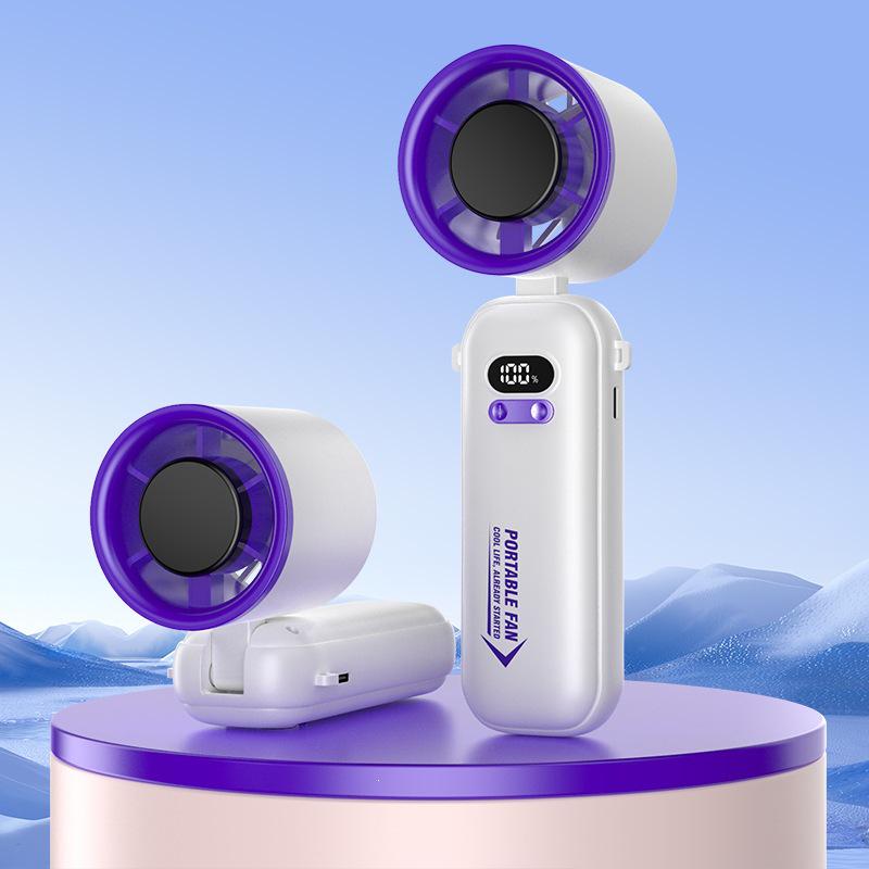

2026 High-Speed Rechargeable Handheld Fan with Digital Display - Portable Outdoor Turbo Fan 180 x 58 x 57 mm