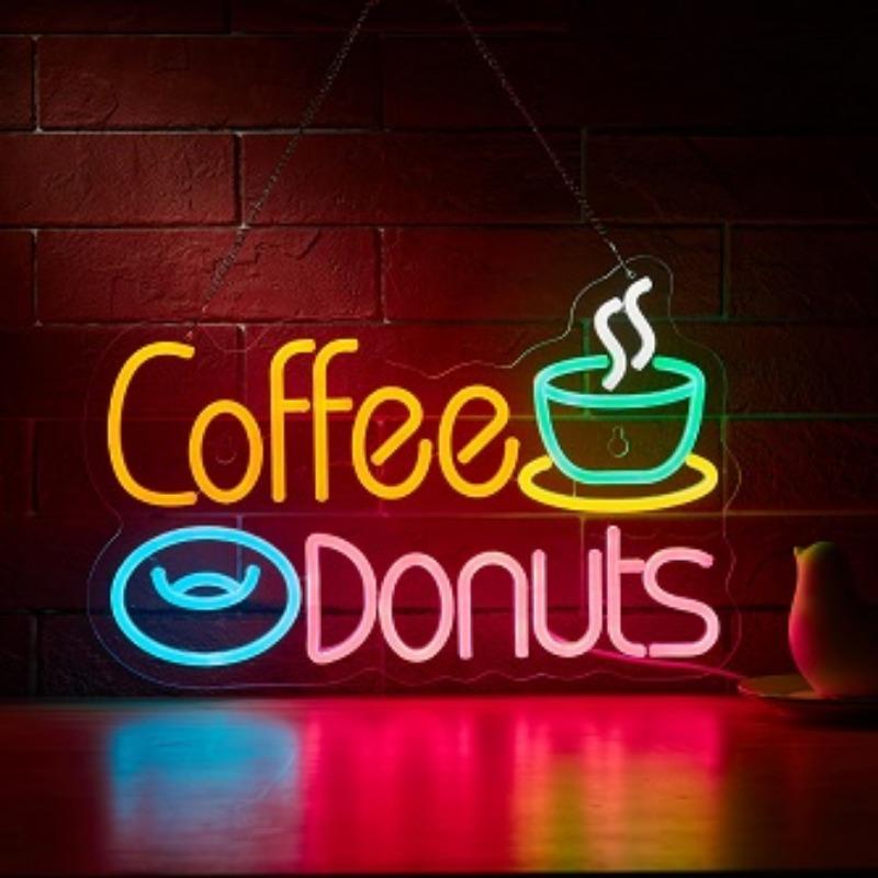 Coffee OPEN Neon Sign LED Light Coffees Bar Decor USB Powered Adjustable Brightness Coffee Station Coffee Lovers Birthday Gift