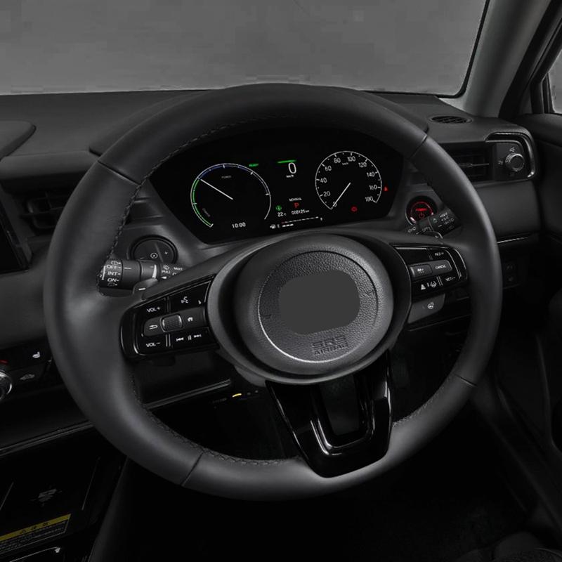 Auto Glänzend Schwarz V Stil Lenkrad Panel Abdeckung Zierleiste Dekoration Rahmen Aufkleber für Honda Vezel HR-V HRV 2022