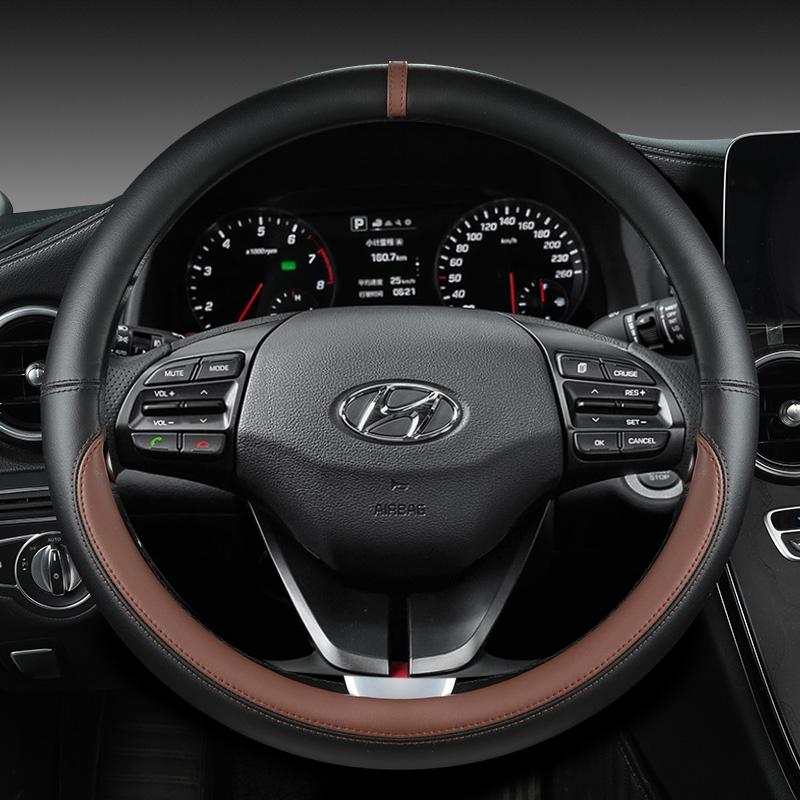 Mikrofiberläder Bilrattsskydd För Hyundai Veloster II I30 III 2018-2022 Elantra (USA)  - 2023 Biltillbehör