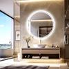 LED HD Smart Bathroom Mirror with Lights Circle Backlit Bathroom Mirror Wall Mounted Illuminated Mirror Advanced Bathroom Mirror