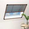 Exclusive House - Pleated Mosquito Net for Window Brown Aluminium 120x120 Cm