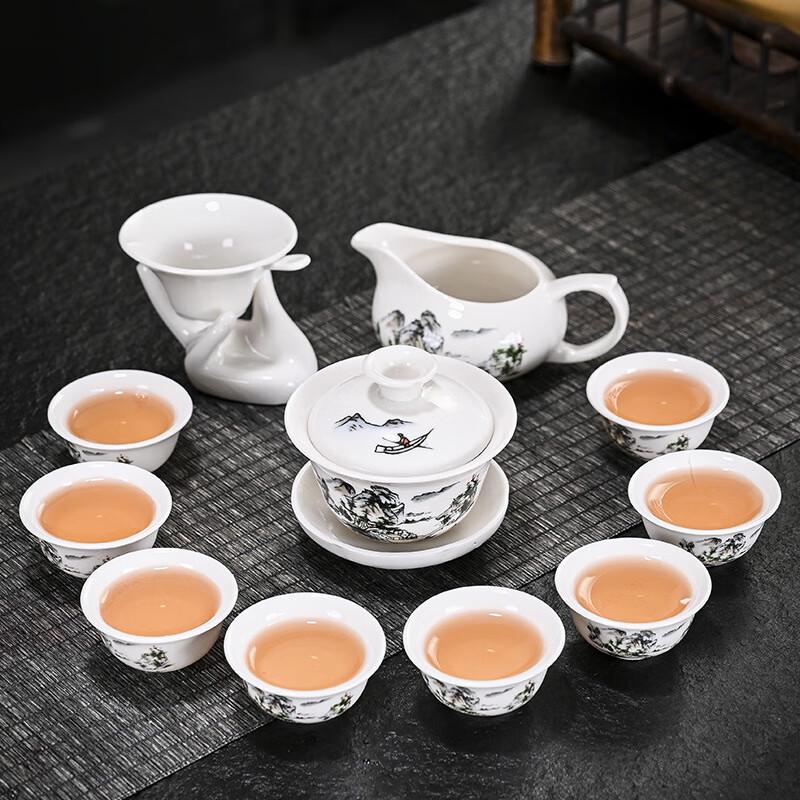Chinese Ceramic Kung Fu Tea Set with Gaiwan