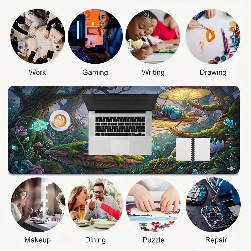 1Pc Alice Wonderland Gaming Mouse Pad Keyboard Desk Mat Non-slip Rubber Lock Edge Waterproof Computer Mousepad for Office Home Decor Y1203