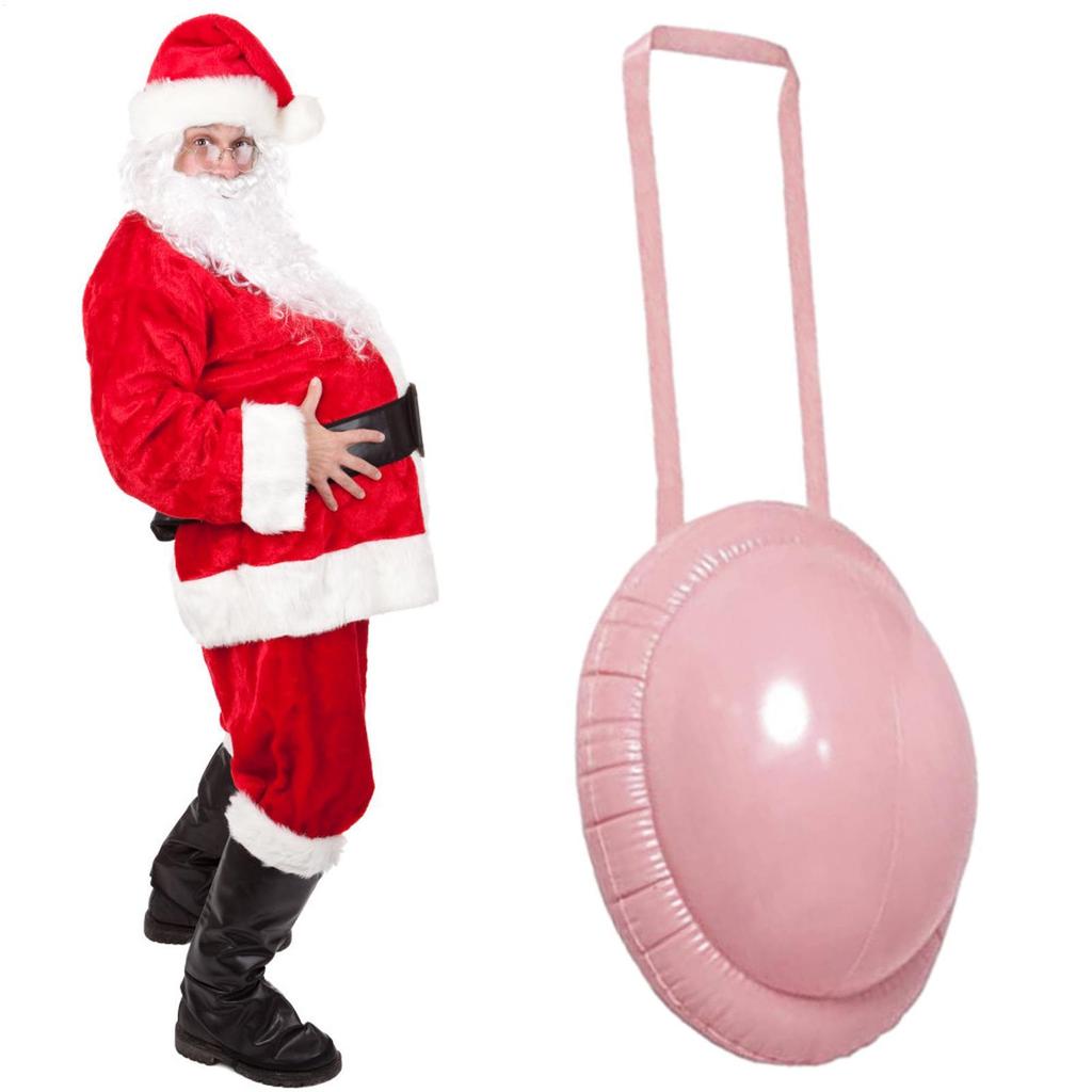 Christmas PVC Inflatable Santa Claus Fake Belly Cosplay Role-play Party Prop April Fool's Day Spoof Pregnant Women Fake Belly