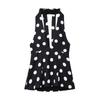 Zbzr Spring New Women Clothes Western Style Fashion Bowknot Decoration Polka Dot Neck Collar Top 3067120