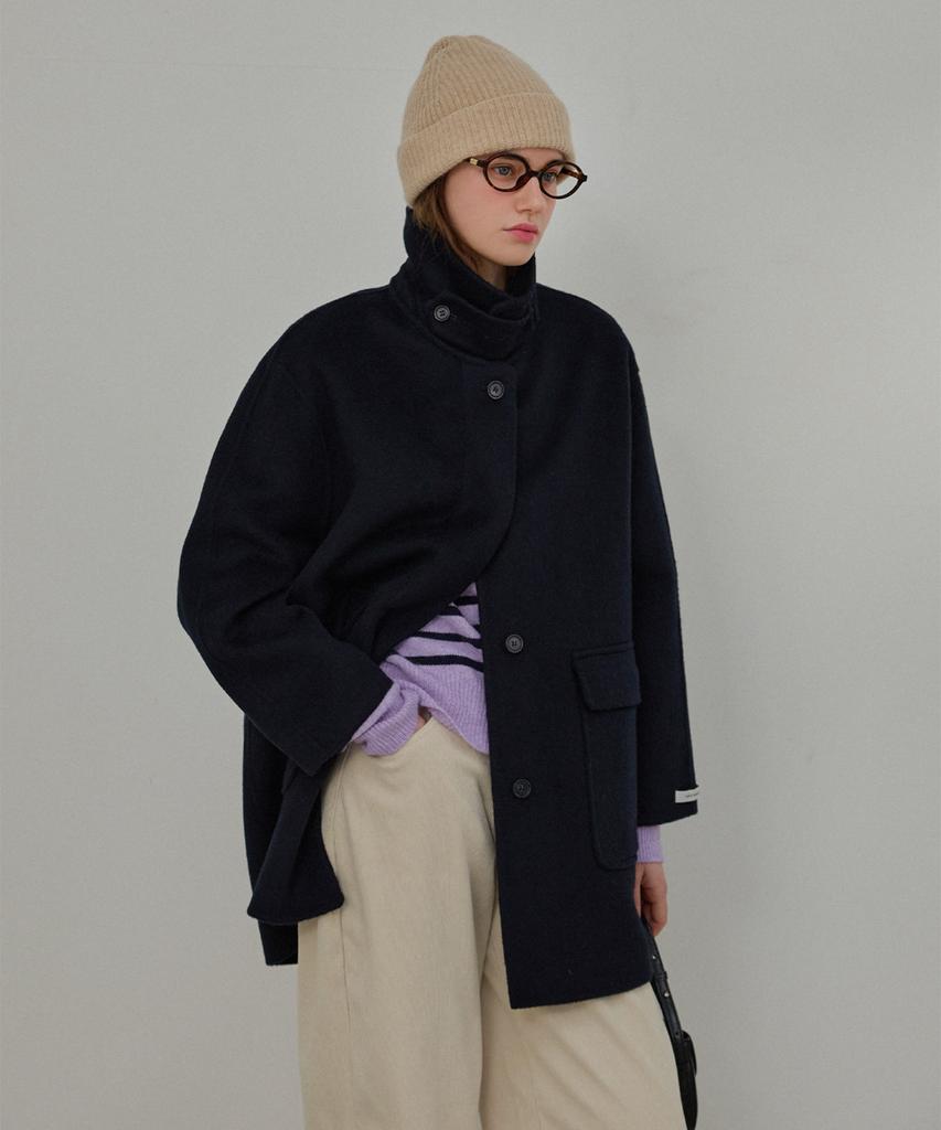 SLOWLOLLI Balmacan Wool Handmade Coat_2 Colors