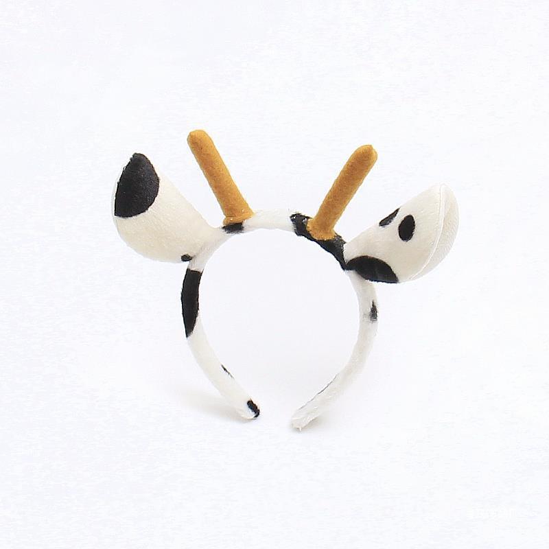Niedliches Cartoon Plüsch Kuh Ohren Stirnband mit Glocken Schleife Lolita Haarreif Kawaii Tier Party Cosplay Kopfschmuck