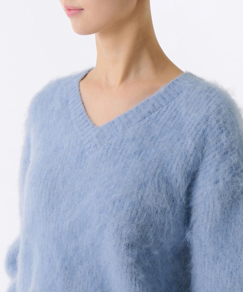 MUSINSA STANDARD WOMAN Women'S Hairy Relaxed V-Neck Knit [Sky Blue]