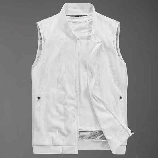 Gilet Estivo in Rete da Uomo Asciugatura Rapida Traspirante Multitasche Giacca Senza Maniche per Esterno Pesca Escursionismo con Tasche con Zip