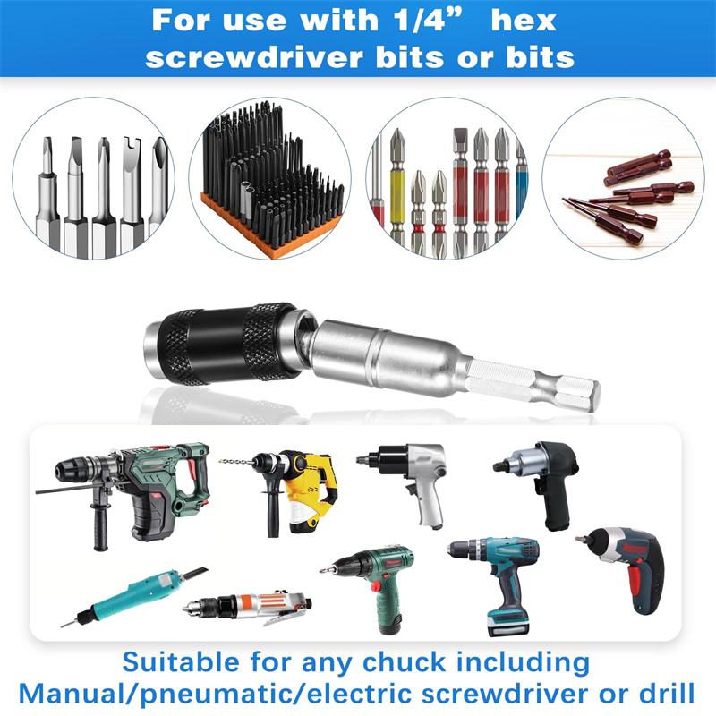 1/2PCS Drill Bit Extension Magnetic Drill Bit Holder Pivot Flexible Impact Screwdriver Bits Holder for Narrow Spaces or Corners