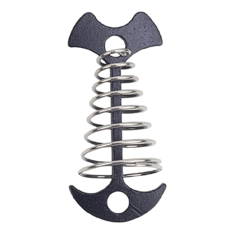 Deck Anchors Peg Windproof Fish Bone Tent Stakes Spring Buckles Portable Wind Rope Anchors for Outdoor Camping чёрный