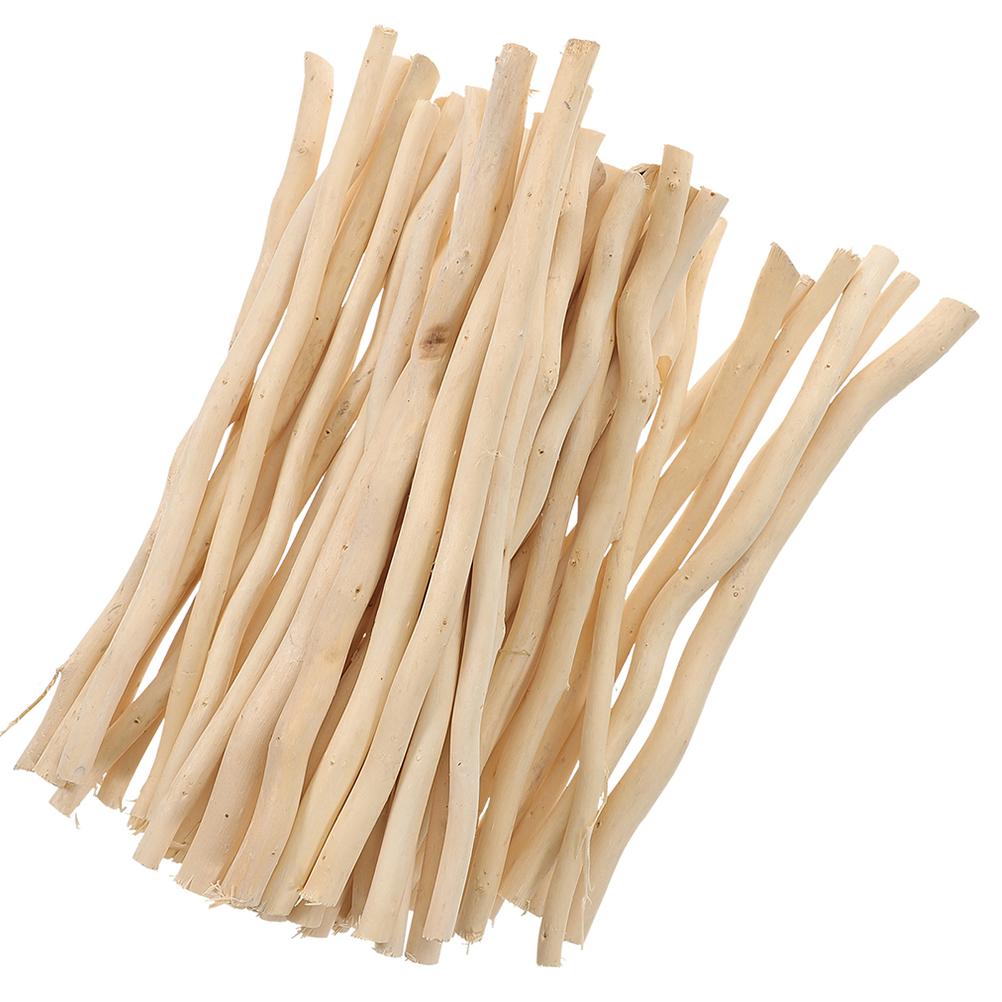 50 Pcs Small Log Tree Branch Decoration Crafts Twigs Wood Faux Beige DIY Making Accessories
