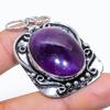 Natural Sage Amethyst Gemstone 925 Sterling Silver Gift Pendant 1.97" w5j11