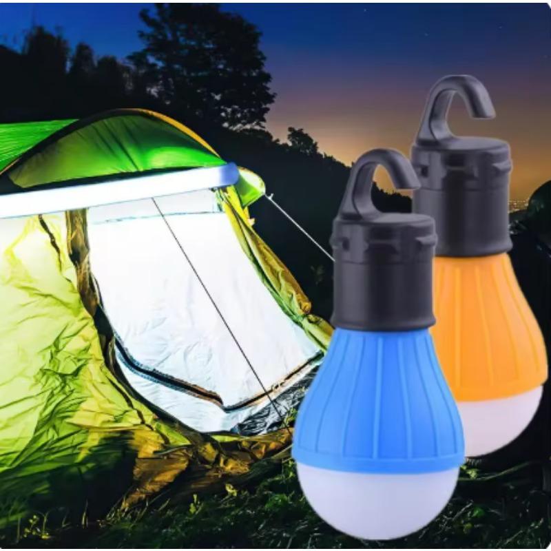 1PC Blue Portable 3LED Outdoor Hook Pendant Light – Ideal for Camping, Emergency & Night Use