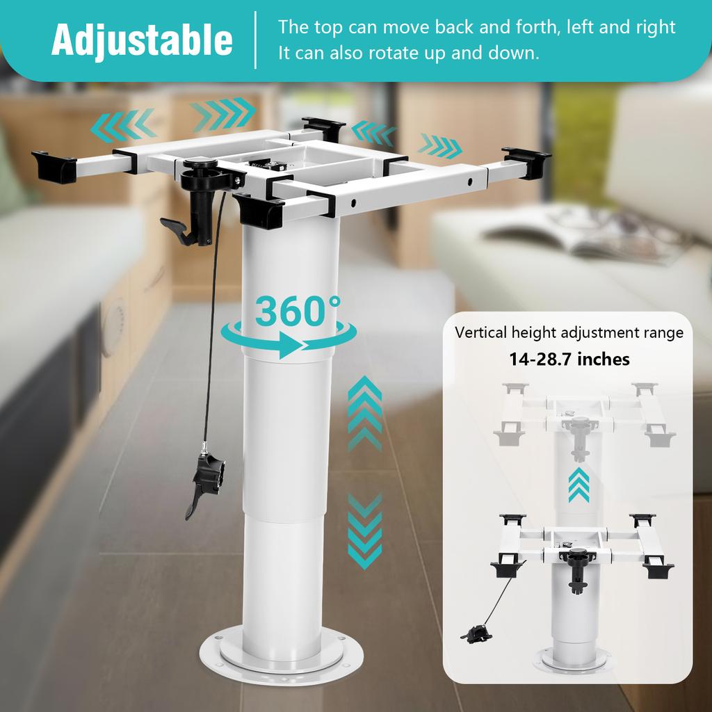 Heavy-Duty Pneumatic RV Table Leg Height Adjustable Heavy Duty RV Table Leg with Gas Lift for Marine Boat Marine Yacht Accessory
