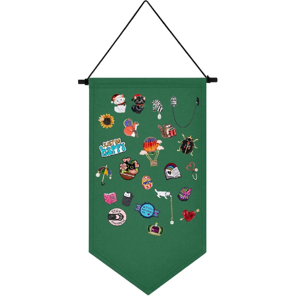 Wall Hanging Brooch Jewelry Storage Case Canvas Display Stand Enamel Pin Display Banner Holder Earrings Necklace Glitter Pin Collection Organizer