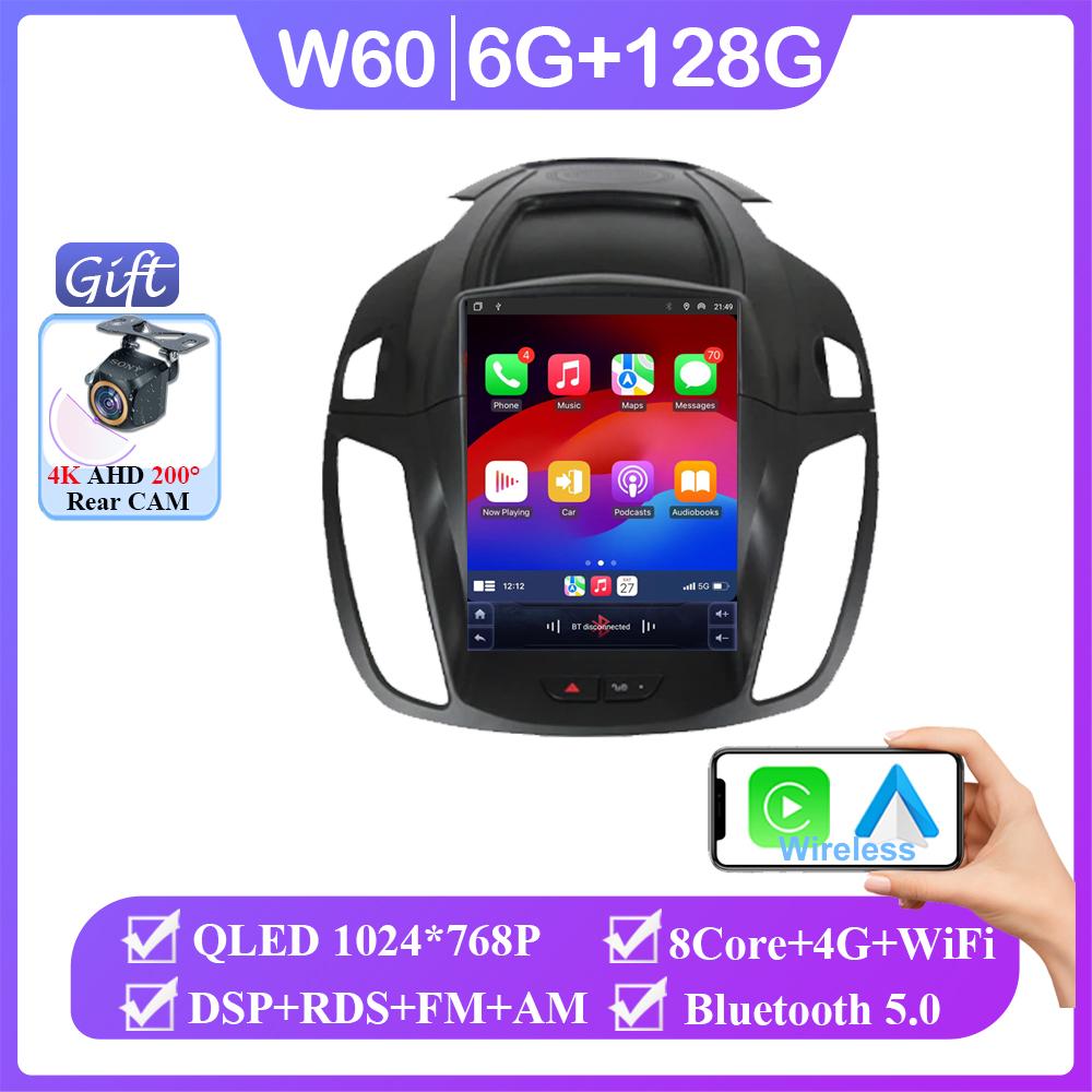 9.7" Inch Android Car Radio For Ford Kuga 2 Escape 3 2012 - 2019  4G Wireless CarPlay Multimedia Player GPS 2Din BT