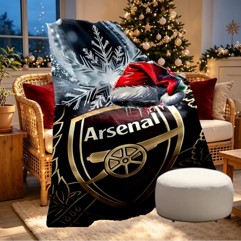 Coperta Stampata Arsenal F.C. - Morbida e Confortevole, per Camera da Letto, Viaggio, Divano, Decorazione Casa - Regalo di Compleanno Natale per Amico