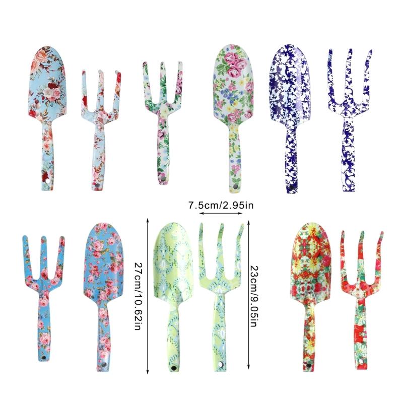 Stainless Steel Garden Tool for Women Floral Patterned Hand Trowel Fork Perfect for Mom  User Friendly Handle Hand Tool