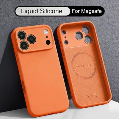 Magnetische Flüssigsilikonhülle Für iPhone 17 Pro Max 16 Pro Max 15 14 13 17e 16e Funda Für Magsafe Kabelloses Laden Weiche Abdeckung