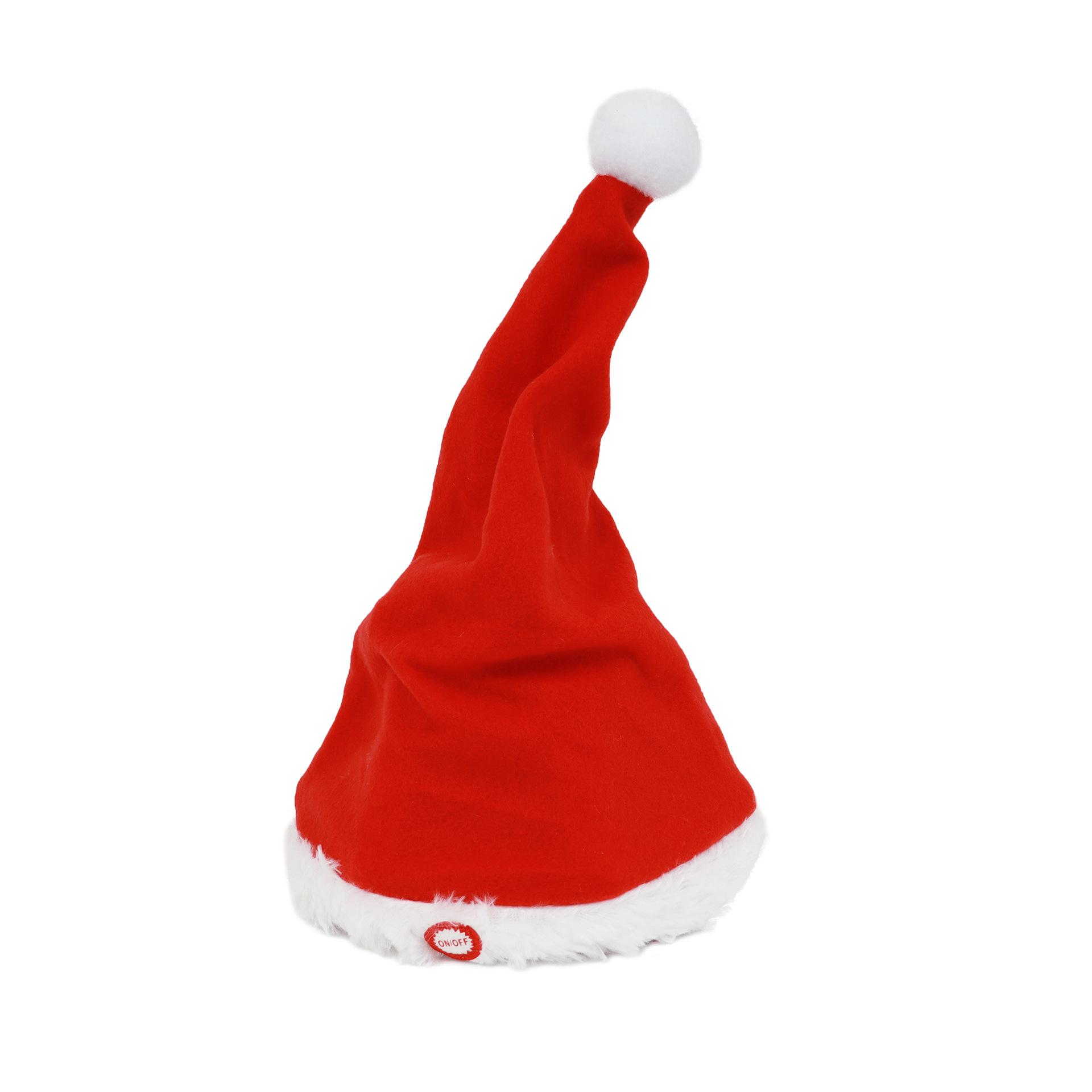 

Поющая и танцующая рождественская шляпа Электрическая шляпа Санты Красно-белая музыкальная рождественская шляпа Рождественские новогодние принадлежности для вечеринок Подарки