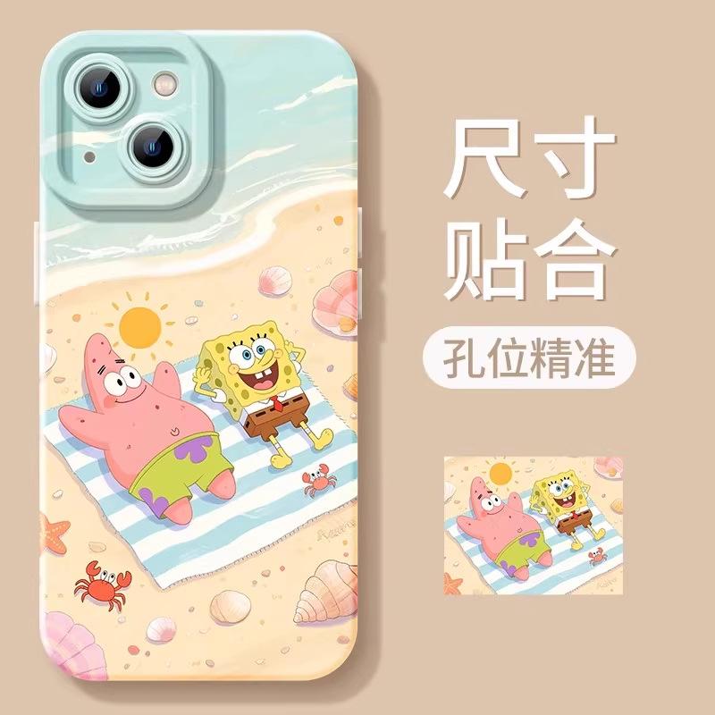 Apple 16promax Mobile Phone Case iPhone15pro Cute 14 SpongeBob SquarePants 13 Patrick Star 12 Cartoon 11