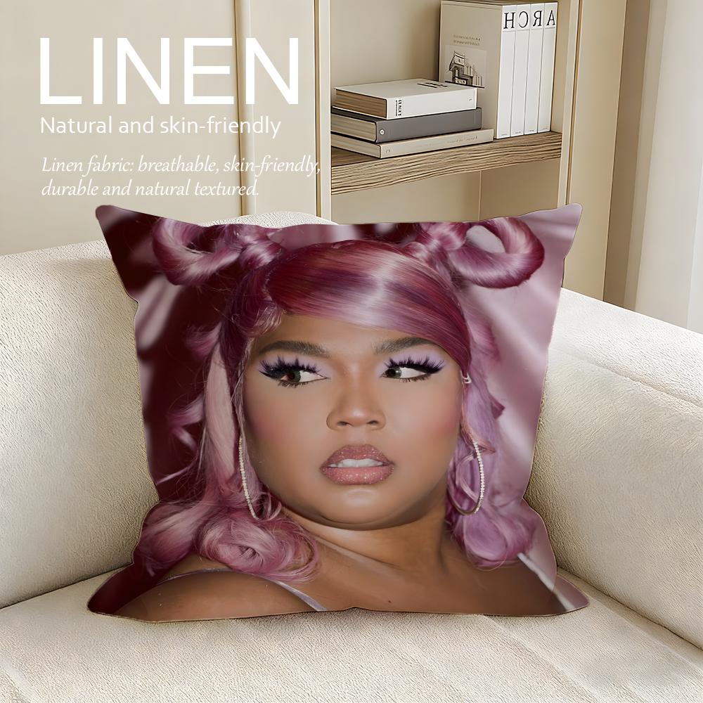 

Music Lizzo Cushion Cover Pillowcase Set Pcs x x Breathable Washable Sofa Cushion Cover 30X30cm