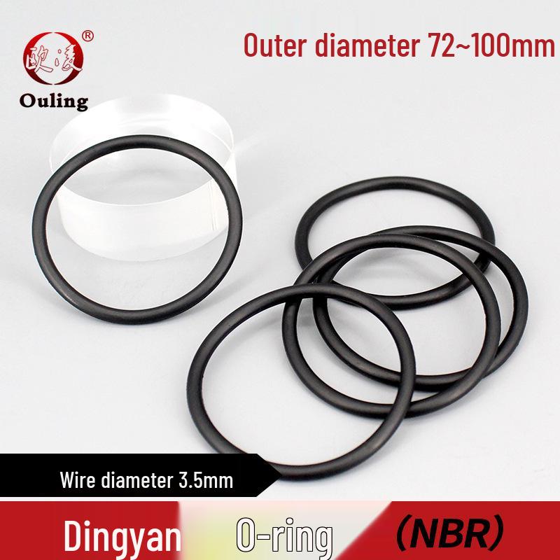 Nitrile Rubber O-ring, OD 72-100mm, 3.5mm Thick, Waterproof Seal OD 72*3.5mm (10 pcs) Black Nitrile O-ring