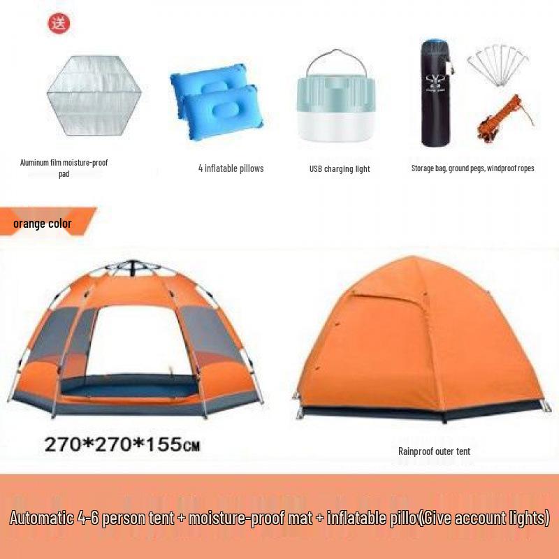 Cort Dublu Strat Pliabil cu Deschidere Rapidă pentru 3-5 Persoane - Perfect pentru Camping, Plajă sau Parc