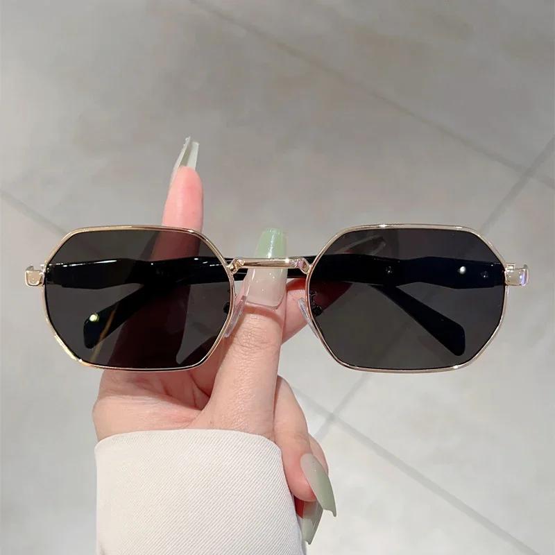 Vintage Polygonal Sunglasses for Men Women Gradient Lens Luxury Brand Design Outdoor Sun Glasses Gafas