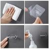 Multifunctional Round Hooks Shower Bottle Hooks Transparent Strong Self Adhesive Wall Hanging Hanging Rack Bathroom Gadgets