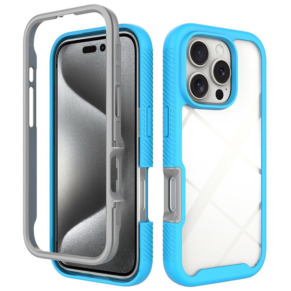 

For iPhone 16 Pro Case Anti-Drop 2-in-1 PC+TPU Phone Cover Baby Blue
