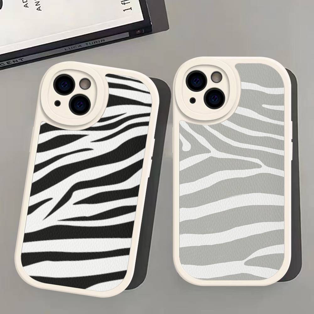 Zebra Pattern Art For IPhone 16 15 14 13 12 11 Pro Max Plus Leather Phone Cover