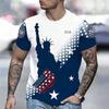 America's 250th Anniversary Men's American US Flag Eagle Statue Of Liberty T Shirt Short Sleeve T Shirt 3D Print Crew Neck Shirt
