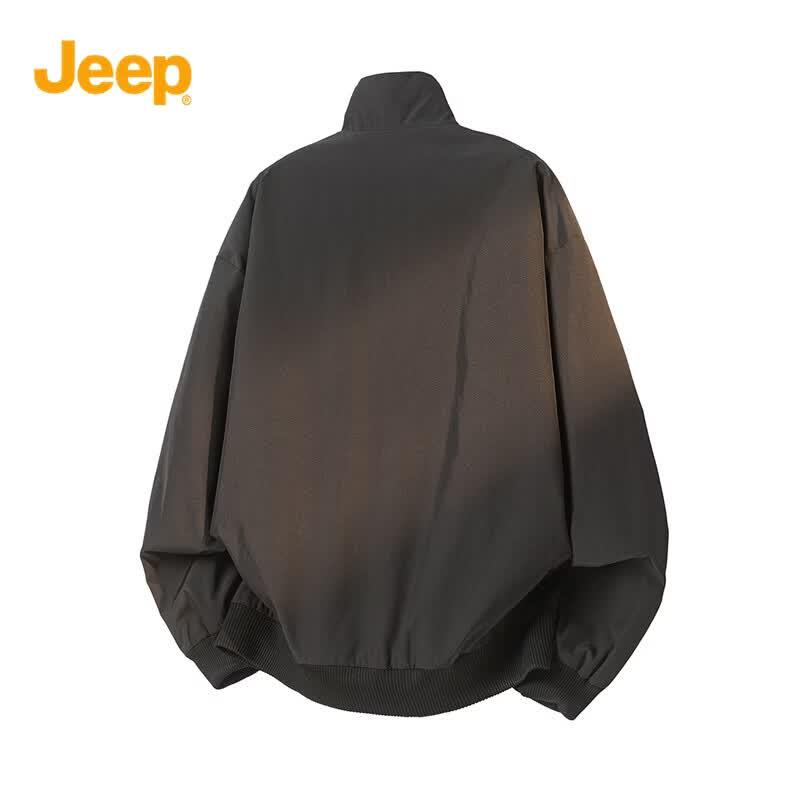 JEEP Men's Casual Stand Collar Windproof Knit Jacket