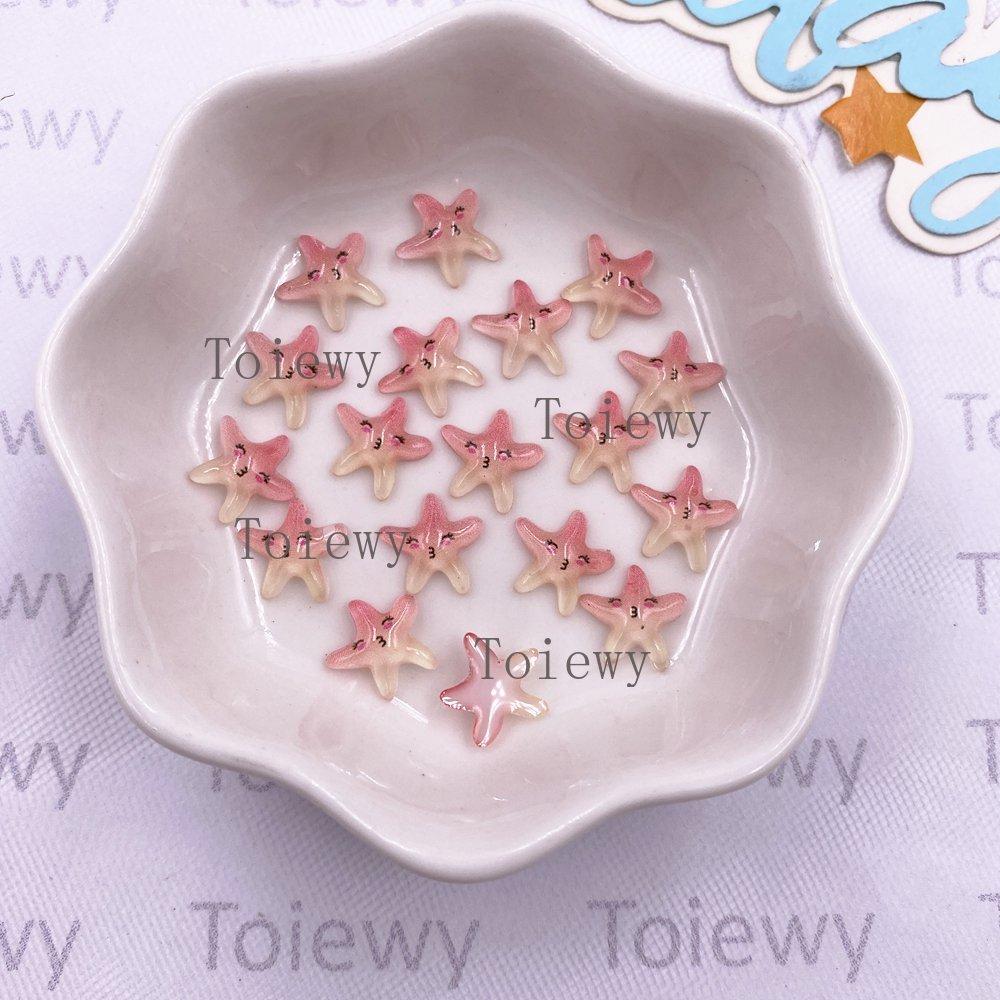 100pcs Resin Mini Colorful Kawaii Starfish Art Nail Flat back Star Rhinestone Accessories Scrapbook DIY Wedding Christmas Crafts